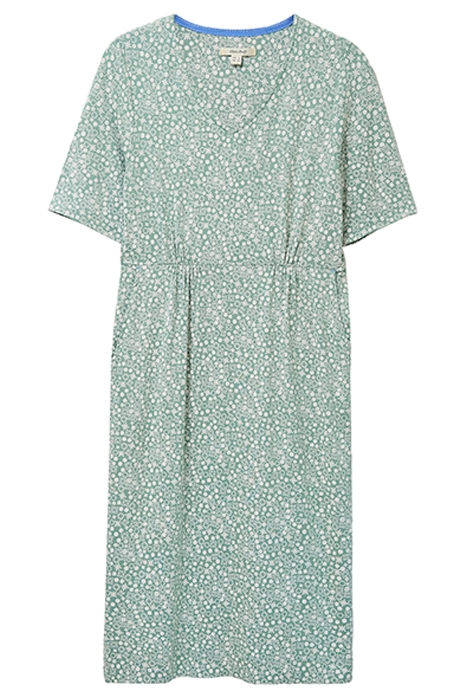 KARA ECO VERO JERSEY DRESS GREEN PRINT 1