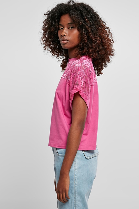 LADIES SHORT OVERSIZED LACE TEE BRIGHTVIOLET 6
