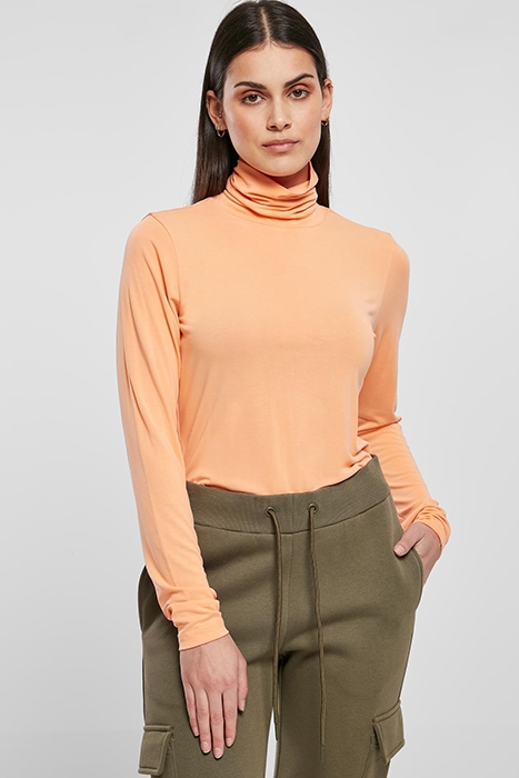 LADIES MODAL TURTLENECK LONGSLEEVE PAPAYA 2