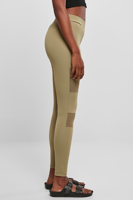 LADIES TECH MESH LEGGINGS KHAKI 5