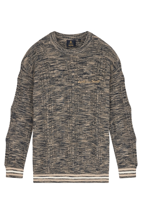 SPACE DYE CREW NECK DARK NAVY/ VIADUCT 5