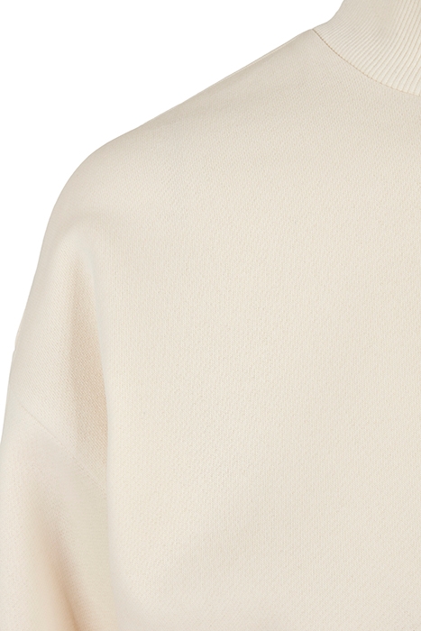 LADIES CROPPED OVERSIZED SWEAT HIGH NECK CREW WHITESAND 7