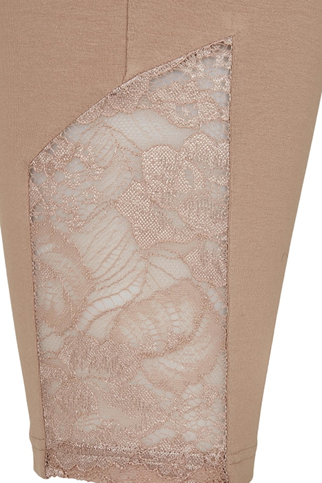 LADIES HIGH WAIST LACE INSET CYCLE SHORTS SOFTTAUPE 7
