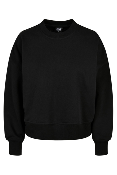 LADIES OVERSIZED RAINBOW CREWNECK BLACK 1
