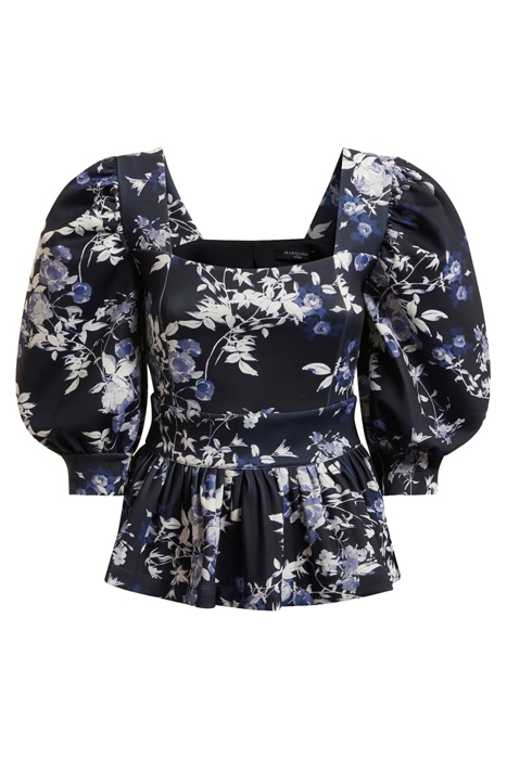 ALEXIS TOP PRINTED PETAL POSE INDIGO 5