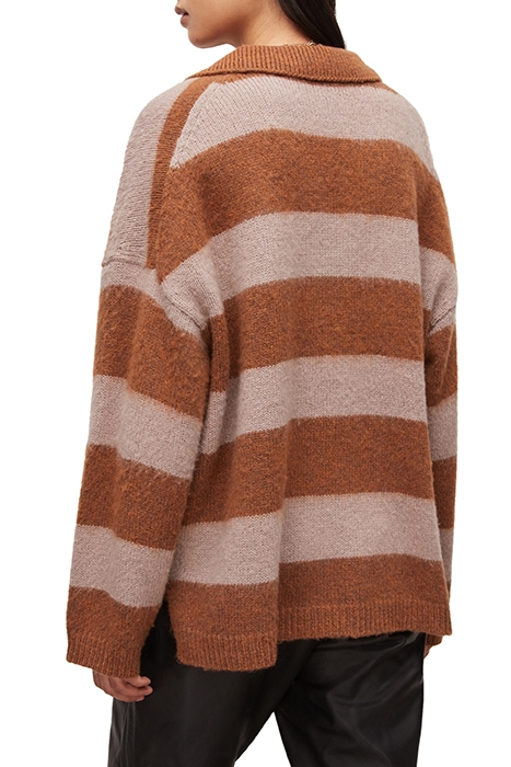 LOU POLO JUMPER GINGER BROWN/PINK 2