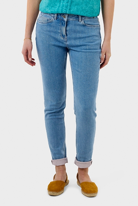 SKINNY HIGH WAIST WASHED DENIM MID BLUE DENIM 1