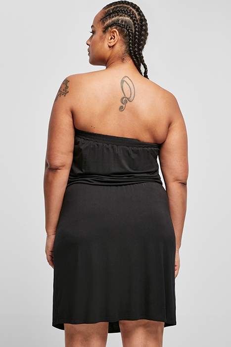 LADIES VISCOSE SHORT BANDEAU DRESS BLACK 3