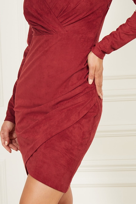 HUDSON WRAP DRESS DARK JAM RED 5