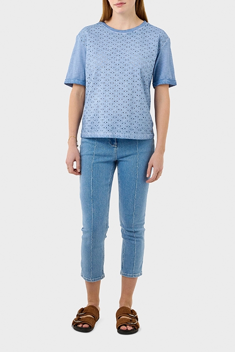TOP MET BRODERIE BLISSFUL BLUE 3