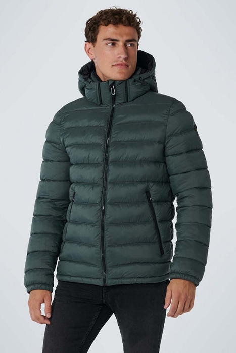 JACKET SHORT FIT HOODED RECYCLED PADDING DARK STEEL 2