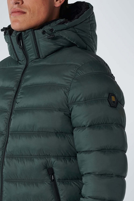 JACKET SHORT FIT HOODED RECYCLED PADDING DARK STEEL 5