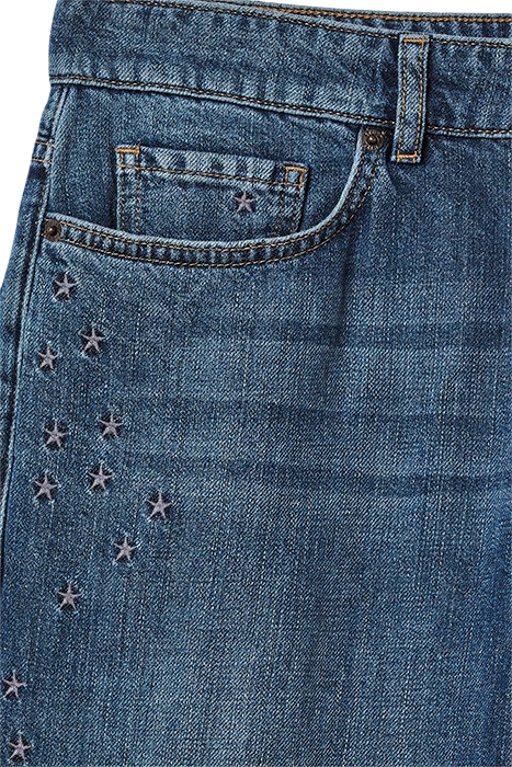 STAR EMB BOYFRIEND JEAN MID DENIM 4