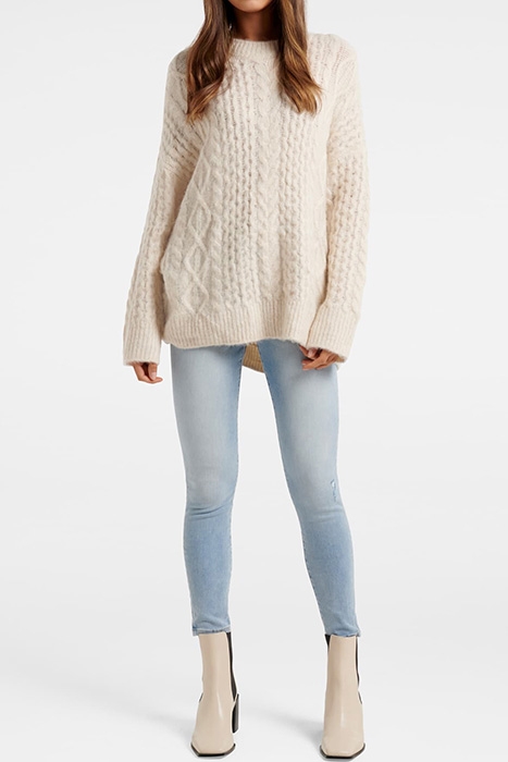MAGGIE TEXTURE CABLE KNIT JUMPER CREAM 5