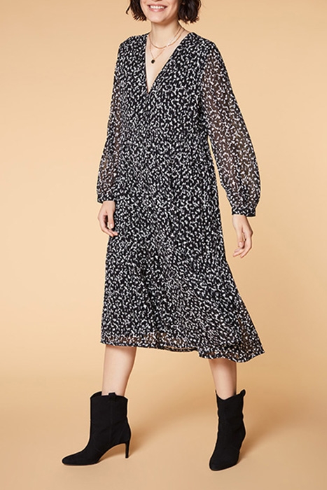 REVA - BLACK MIDI DRESS WITH SPARKLE PRINT 3