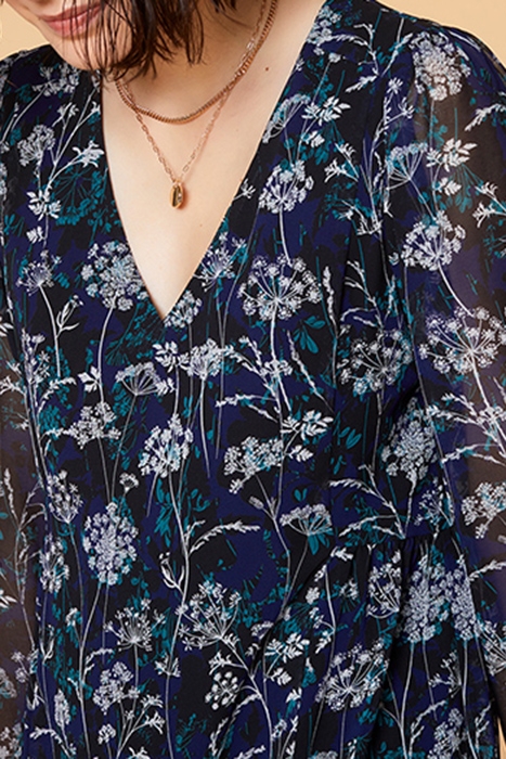 RYM - NAVY DRESS WITH GYPSOPHILA PRINT 5