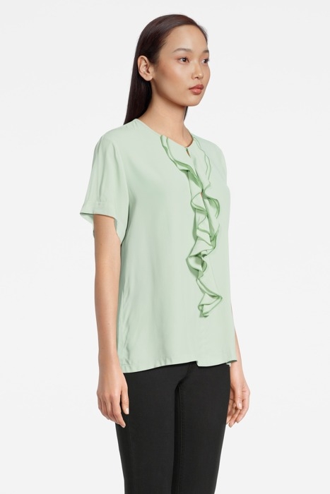 TOP RUFFLES FLUID VISCOSE SOFT SAGE 3