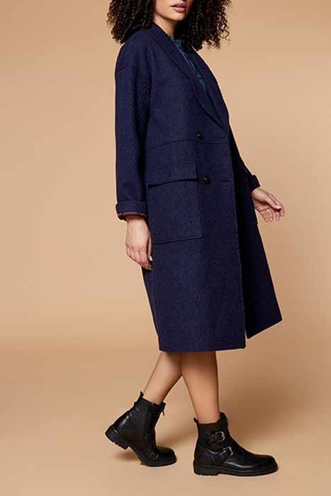 DREW - FANCY WOOL INDIGO COAT 3