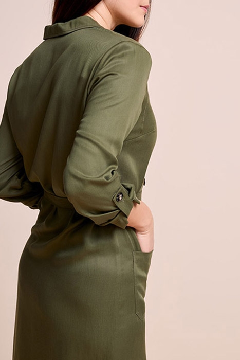 RIOKO - KHAKI LYOCELL® SHIRT-DRESS 3