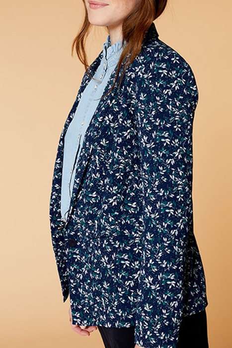 VERTU - NAVY SUIT JACKET WITH FROSTED FLOWER PRINT 4