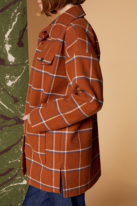 DECISO - 2 IN 1 COAT CARAMEL WOOL FANTASY WITH CHECK PATTERN 4