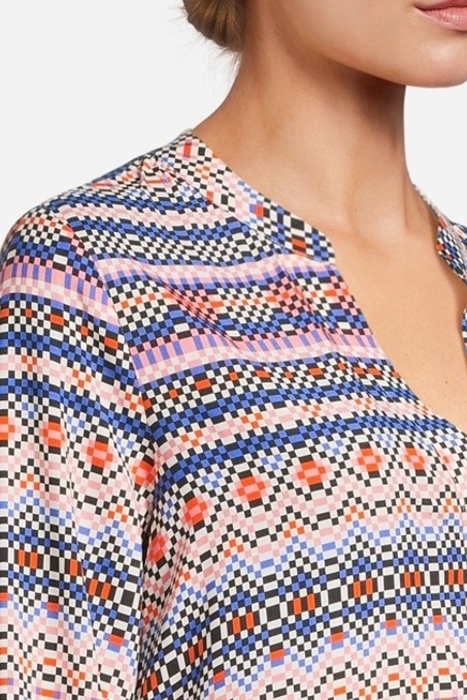 PRINTED BLOUSE WITH V-NECK ROSEWATER 5