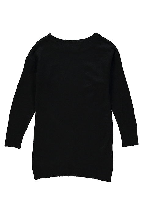 GIRLS’ BLACK KNIT SWEATER-DRESS WITH LUREX LETTER BLACK 2