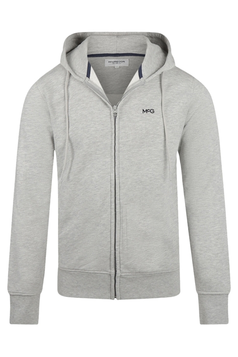 ESSENTIAL HOODED ZIP THRU MEDIUM GREY MELANGE 1