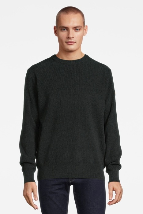 PULLOVER CREWNECK RIBKNIT SUPER SOFT GREENISH BLACK 3
