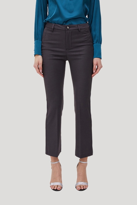 FLARED SOLID COLOUR TROUSERS GRAY 2