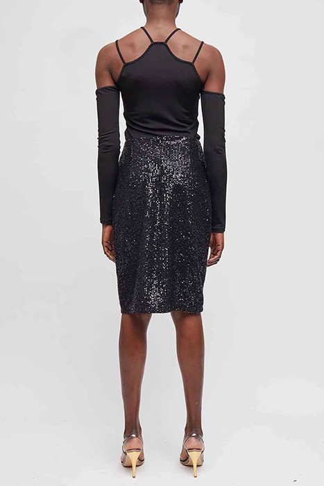 ALINDAVA SEQUIN SKIRT BLACK 2