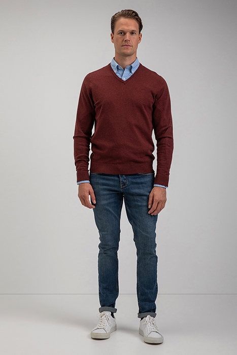 V-NECK SWEATER RUSTY RED 3