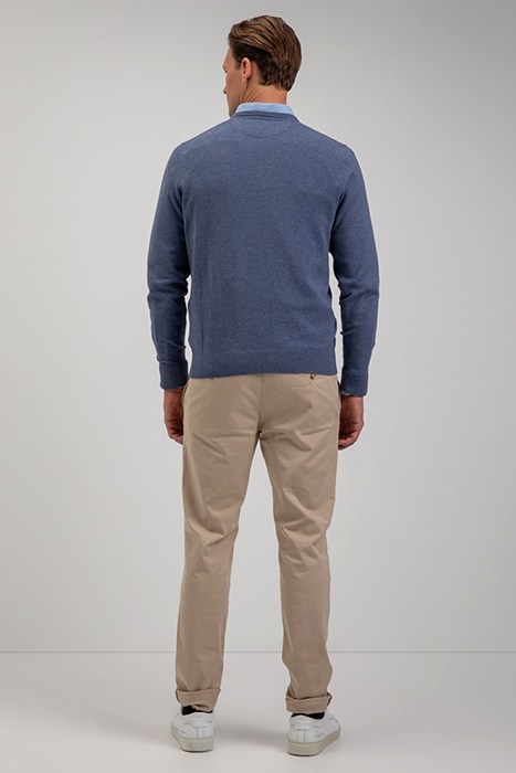 V-NECK SWEATER MEDIUM BLUE 4