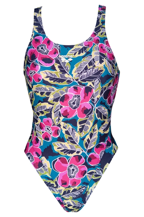 W TROPICAL SKETCH SWIM TECH ONE PIECE GREEN MULTI 1