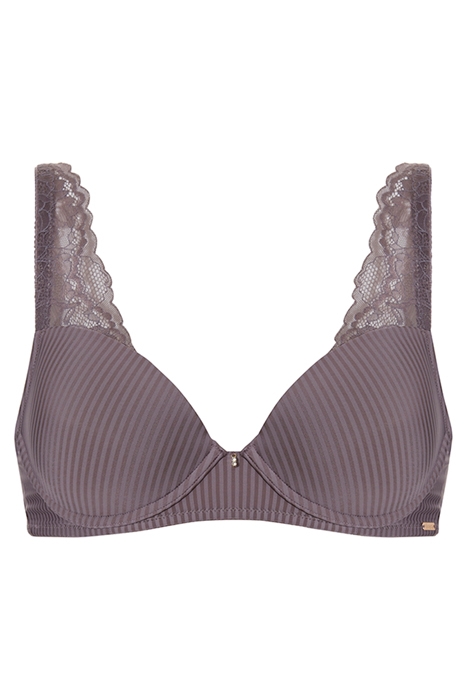 CO BRA TSHIRT DONNA STRIPE LACE CHESTNUT 1