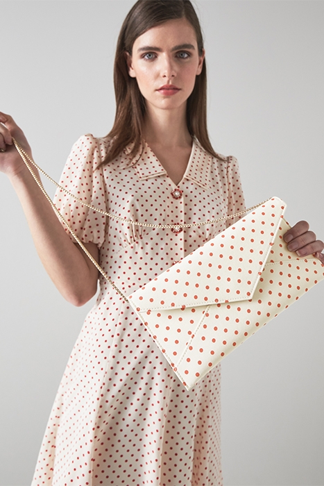 KENDALL CLUTCH BAG IVORY/RED 2