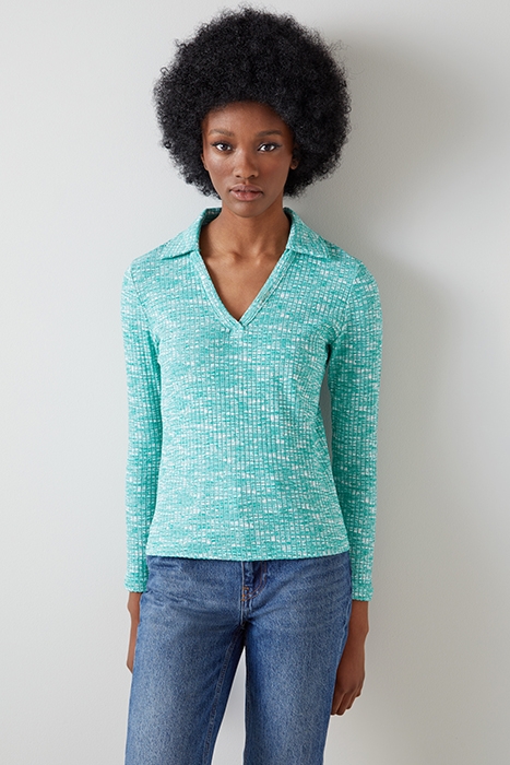 IVES POLO SHIRT GREEN/CREAM 1