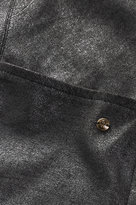 COATED SUEDINE DRESS ALMOST BLACK 2