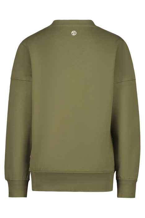 CREWNECK-BASIC-LOGO ARMY GREEN 2