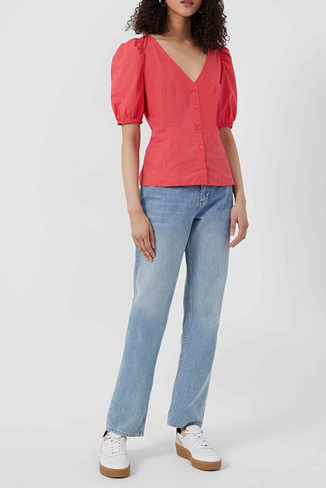 ARMINA ORGNC POPLIN PUFFSLV TP HIBISCUS 1