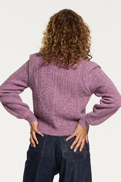 LADIES ASPEN CARDIGAN WINE PURPLE 2