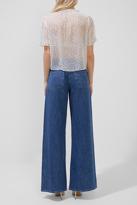 DORIA CRINKLE RUFFLE FRONT TOP SUMMER WHITE MULTI 2