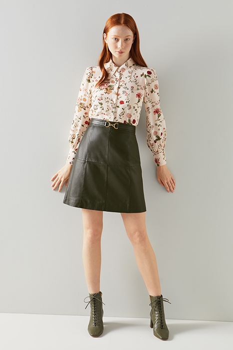 AUBREE LEATHER SKIRT DARK GREEN 3