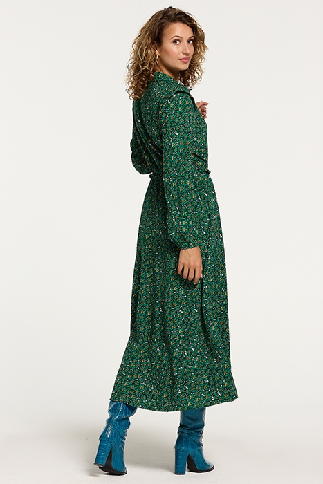 LADIES CALAMA DRESS POPPY FLOWER RAIN GREEN FLOWER 3