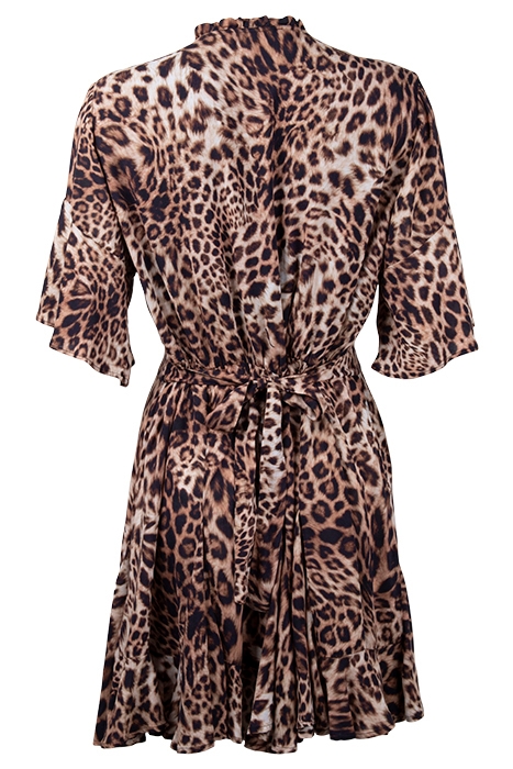 DINA EVITA DRESS ANIMAL BROWN 2