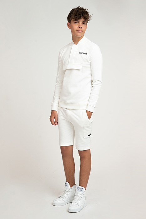 RUBBER BADGE SWEAT SHORTS OFF WHITE 1