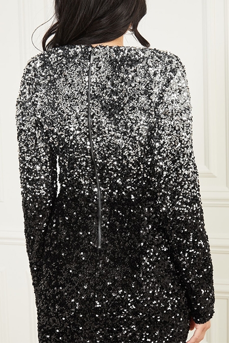 SPARKLE LIKE DIAMOND JET BLACK SHADE MINI DRESS PLAT 4