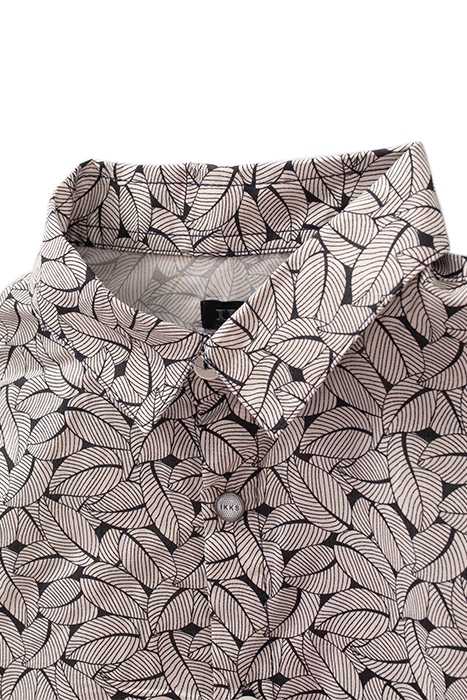 BOYS’ BLACK GRAPHIC LEAF PRINT SHIRT 3