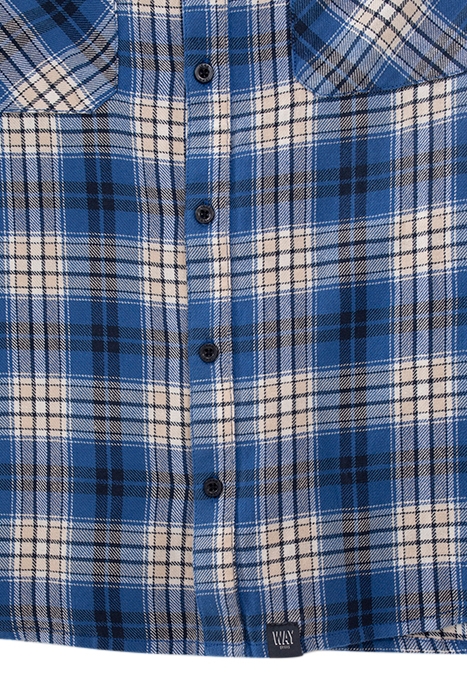 BOYS' BLUE CHECK SHIRT WITH DETACHABLE HOOD 7