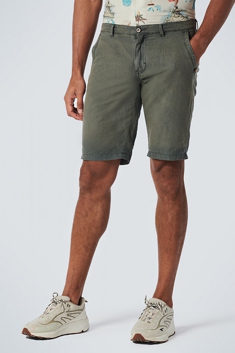 SHORT WITH LINEN GARMENT DYED CHINO DARK SEAGREEN 1